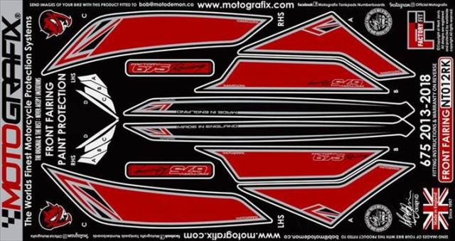 【モトグラフィックス】 【4580041225878】 MT-NT012RK ボディパッド FRONT （RK） Daytona675／675R 13-18の通販は