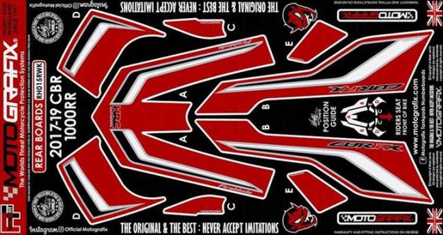 【モトグラフィックス】 【4580041228237】 MT-RH015RWK ボディパッド REAR CBR1000RR Fireblade 17-19の通販は 17,621円