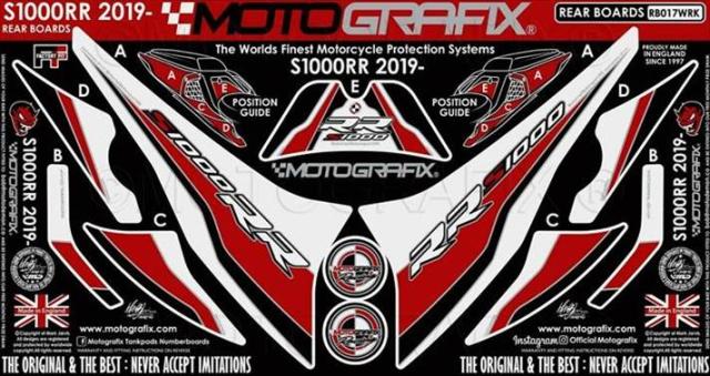 【モトグラフィックス】 【4580041241298】 MT-RB017WRK ボディパッド REAR BMW S1000RR 19-の通販は
