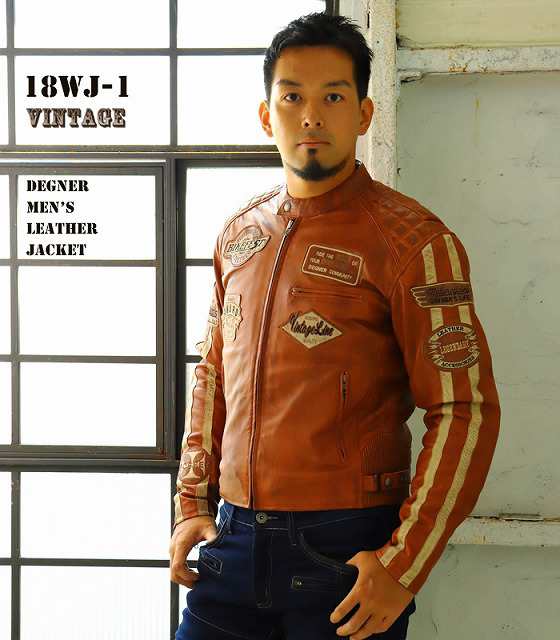 【デグナー(DEGNER)】 18WJ-1 ワックスシープレザージャケット　ブラウン　M, L, XLの通販は