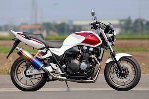 【アールズギア】 【4582329787153】 r's gear CB1300SF（'14〜'17） ワイバン S/O シングル クロスオーバル チタンドラッグブルー WH17-