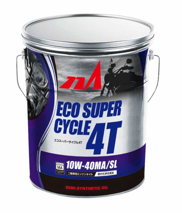 【エヌエー】 【300913000049】二輪4スト用 ECO SUPERCYCLE（エコスーパーサイクル） 4T　10W-40 20L　MA SL 部分合成油 ペール缶