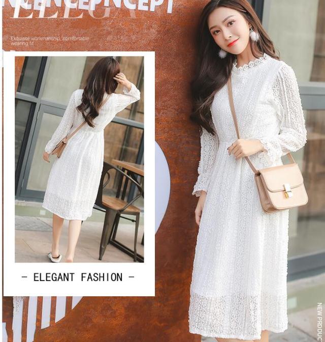 長袖ワンピース レディース 女子会 パーティードレス食事会通勤ミモレ丈ワンピ 代30代 春秋用総レース Aライン 大きいサイズ ホワイトの通販はau Wowma 山室商店