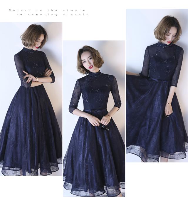 袖ありミモレ丈ドレス 二次会ドレス 花嫁 パーティドレス 結婚式 二次会 ドレス 成人式 忘年会 披露宴 お呼ばれドレス の通販はau Pay マーケット 山室商店