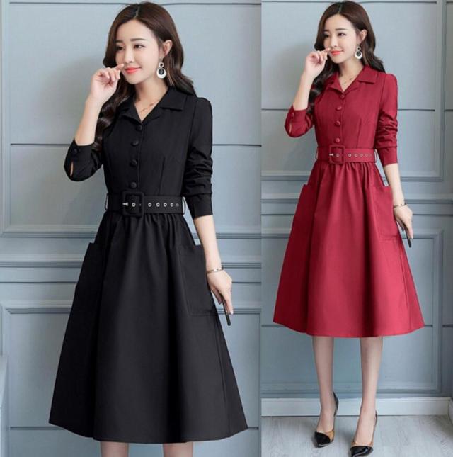 シャツワンピース ロング レディース フォーマル 結婚式 長袖ワンピース Aライン 秋ワンピース 30代40代 おしゃれ ベルト付きの通販はau Pay マーケット 山室商店