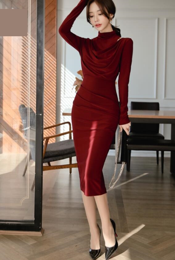 タイトワンピ エレガント 秋冬 肩出し 韓国風 お洒落 大きいサイズ 膝丈 セクシー 長袖 スリム パーティードレス 結婚式 発表会 代3の通販はau Pay マーケット 山室商店