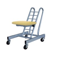 高さ調節 昇降 低姿勢 立ち仕事 中腰 作業 椅子 ナチュラル / シルバー 日本製 完成品 キャスター オフィスチェア 低い 低い椅子 事務いす キャスター付き椅子