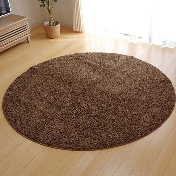 ラグ カーペット おしゃれ ラグマット 絨毯 丸型 北欧 シャギーラグ シャギー マット 厚手 極厚 安い 床暖房 床暖房対応 180 丸 円 円形 3畳 ベージュの通販は