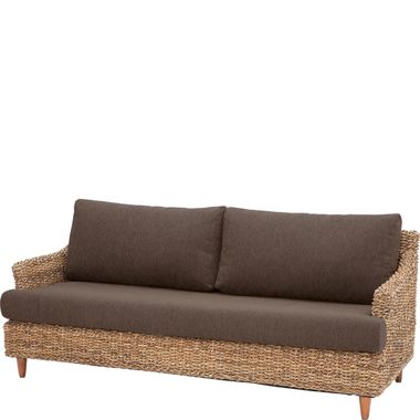 ソファー ソファ 3人掛け 三人掛け アジアン おしゃれ カフェ リビング ふかふか 布 ファブリック 肘付き ブラウン 茶色の通販は