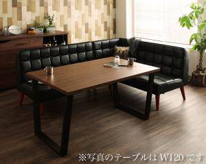 ダイニングテーブルセット 4人用 コーナーソファー L字 l型 ベンチ 椅子 おしゃれ 安い 北欧 食卓 レザー 合皮 カウチ 3点 ( 机+ソファ1+右肘ソファ1 ) 幅150 西海岸 ヴィンテージ インダストリアル レトロ ミッドセンチュリー 高さ65 ロータイプ 低め ウォールナット の通販は