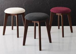 椅子 スツール おしゃれ 北欧 木製 アンティーク 安い チェア チェアー 腰掛け シンプル ( ブラック×ウォールナット1P ) 座面高45 ファブリック シートクッション 丸椅子 コンパクト 小さめ 西海岸 ヴィンテージ インダストリアル レトロ サーフ ブルックリン 