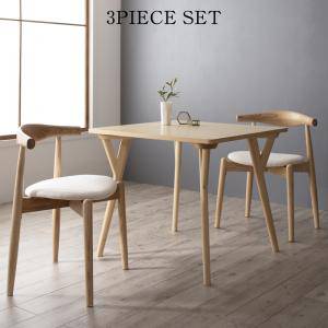 ダイニングテーブルセット 2人用 椅子 一人暮らし コンパクト 小さめ 3点 (机+チェア2脚) 幅120 西海岸 ヴィンテージ レトロ ウォールナット 無垢 ダイニングテーブルセット 2人掛け 2人用 引き出し付き