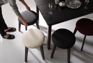 椅子 スツール おしゃれ 北欧 木製 アンティーク 安い チェア チェアー 腰掛け シンプル ( ブラック×ウォールナット1P ) 座面高45 ファブリック シートクッション 丸椅子 コンパクト 小さめ 西海岸 ヴィンテージ インダストリアル レトロ サーフ ブルックリン 