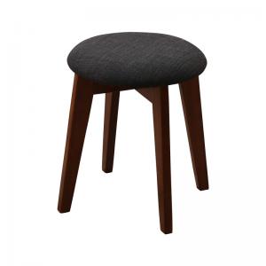 椅子 スツール おしゃれ 北欧 木製 アンティーク 安い チェア チェアー 腰掛け シンプル ( ブラック×ウォールナット1P ) 座面高45 ファブリック シートクッション 丸椅子 コンパクト 小さめ 西海岸 ヴィンテージ インダストリアル レトロ サーフ ブルックリン 
