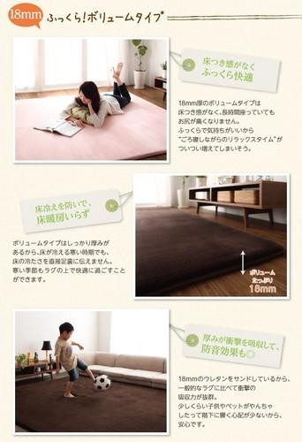 ラグ カーペット 撥水 拭ける おしゃれ ラグマット こたつ敷布団 中敷き 敷きマット 絨毯 安い 厚手 低反発 ウレタン 防音 オールシーズン ダイニング マット 極厚 ふかふか リビング 長方形 200×250 3畳 ( 厚さ18mm ) 床暖房 北欧 モダン アーバン デザイン もこもこ_3