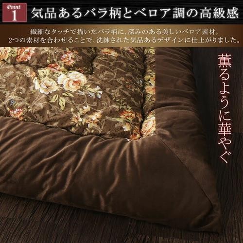 こたつ布団 掛布団 敷布団 2点セット 掛け敷きセット 上下 掛け布団 こたつマット 中敷き布団 ラグ 厚手 極厚 正方形 75×75 80×80 天板用 ブラウン 茶色 赤紫 パープルレッド コンパクト 小さい 1人用 一人用 一人暮らし 2人 二人 北欧 ノルディック 姫系 和室 和風 暖かい_5