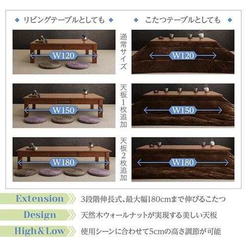 こたつテーブル コタツ ローテーブル センターテーブル 安い 伸縮