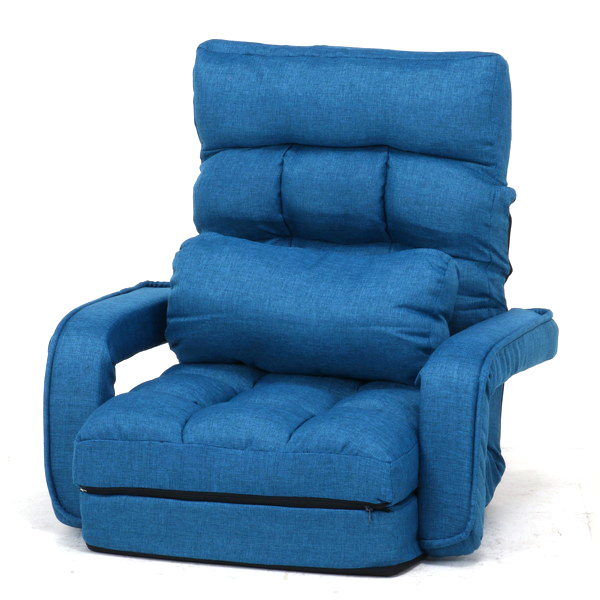 座椅子 座イス 座いす リクライニングチェア 低い 椅子 ソファー 一人暮らし コンパクト ロー こたつ ローソファー ローソファ おしゃれ 1人掛け 一人掛け 厚手 フロアチェア ブルー 幅70 奥行58 座面高11の通販は座椅子