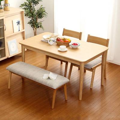 ダイニングテーブルセット ダイニングセット おしゃれ 安い 北欧 食卓 4人用 四人用 3人 130×75 椅子 2脚 ベンチ 1脚 ナチュラル カントリー