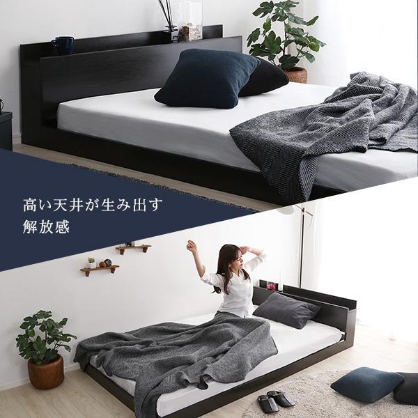 ローベッド セミダブル 一人暮らし 宮付き ヘッドボード 枕元 棚 ラック 携帯 ティッシュ メガネ リモコン 頭上 収納 コンセント ゲーム ケーブル スマホ 充電 電気 北欧 おしゃれ モダン アンティーク フロアベッド_2