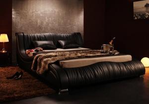 ダブルベッド 2人 マットレス付き ローベッド ロータイプ フロア 低床 低い 背もたれ ヘッドボード ヘッドレスト 読書 クッション 寄りかかる レザー ゴージャス 高級 豪華 ゴシック デザイナーズ ホテル モダン メンズ 姫系の通販は 190,865円