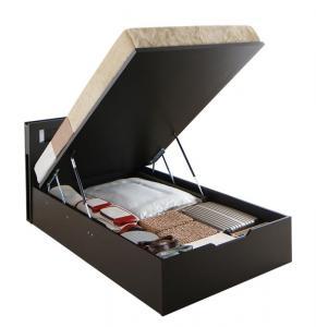 セミダブルベッド 一人暮らし SD マットレス付き 跳ね上げ式ベッド ガス圧 ベッド下 収納付き 大容量 宮 ヘッドボード 枕元 棚 ラック 携帯 ティッシュ メガネ リモコン 頭上 収納 照明 読書灯 ライト 電気 コンセント ゲーム スマホ 充電 デザイナーズ ホテル モダン 高級の通販は