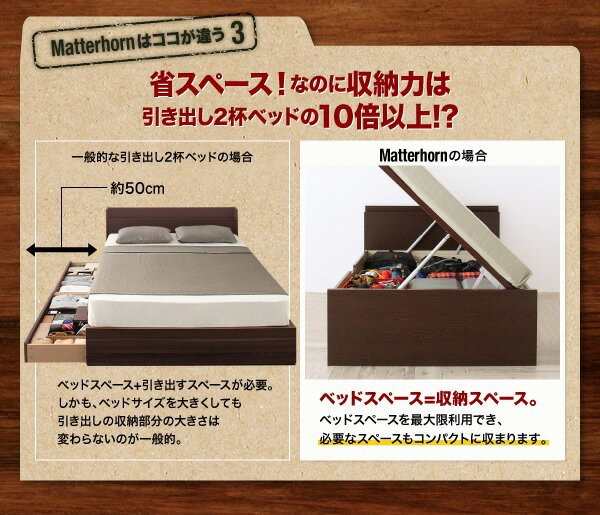 セミシングルベッド 一人暮らし コンパクト SS 小さい ミニ 省スペース マットレス付き 跳ね上げ式ベッド ガス圧 ベッド下 収納 大容量 