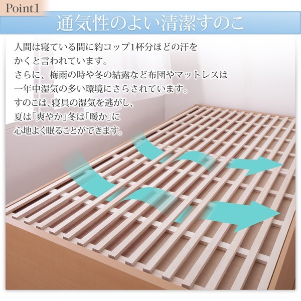 シングルベッド 一人暮らし マットレス付き チェストベッド ミドル ベッド下収納 引き出し付き 大容量 ヘッドレス ヘッドボードなし 布団 直置き マットレス不要 すのこ 通気性 除湿 カビ 北欧 おしゃれ モダン アンティーク_4