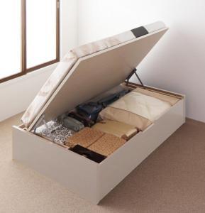 セミシングルベッド 一人暮らし コンパクト SS 小さい ミニ 省スペース マットレス付き 跳ね上げ式ベッド ガス圧 ベッド下 収納付き 大容量 ヘッドレス ヘッドボードなし デザイナーズ ホテル モダン 高級 メンズの通販は