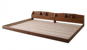 連結ベッド 幅260 キング ワイド 2人 3人 4人 家族 つなげる 2台 分割 ファミリー 親子 フレーム ローベッド ロータイプ フロア 低床 低い 宮 ヘッドボード 枕元 棚 携帯 メガネ リモコン 頭上 収納 照明 読書灯 ライト コンセント スマホ 充電 ヴィンテージ モダン レトロの通販は