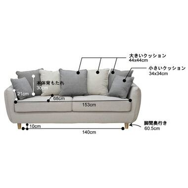 ソファー ソファ 3人掛け 長椅子 テレワーク 在宅 大きい 大人数 長い 幅広 ワイド 約 幅180 奥行86 高さ75 座面高42