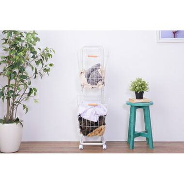 洗濯カゴ ランドリーバスケット 洗濯かご スリム 一人暮らし 低い 持ち運び 大容量 おしゃれ 北欧 コンパクト 収納 通気性 ラック 細い 洗濯物入れ 薄型 薄い ホワイト 白 約 幅37 奥行40 高さ107の通販は 8,975円