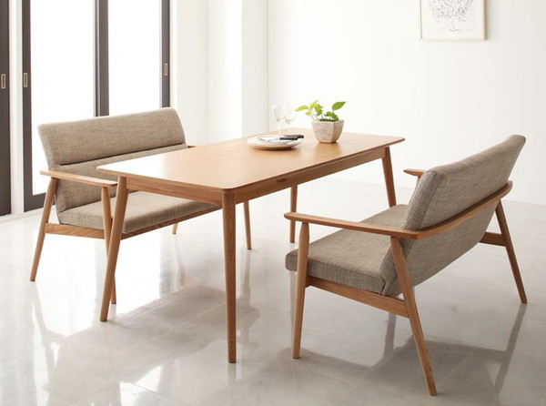ダイニングセット ダイニングテーブル チェア 3点 4人用 北欧 3点セット 【 ベージュ 】 【 送料無料 】の通販は