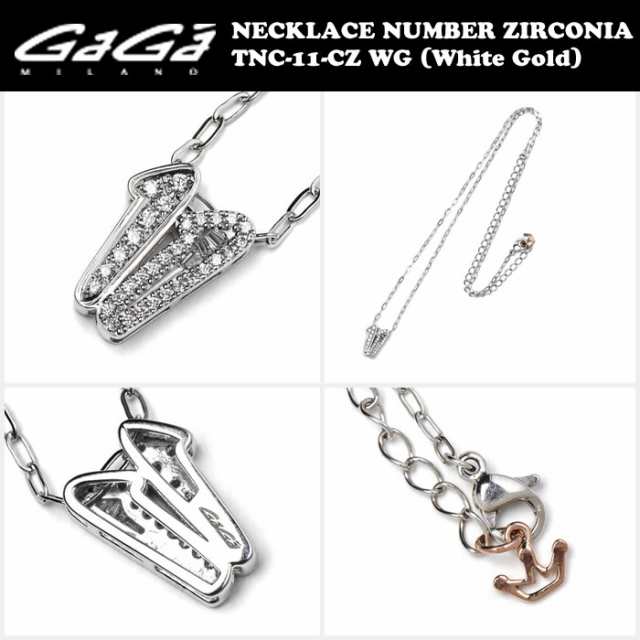 GaGa MILANO CUBIC-ZIRCONIA NUMBER NECKLACE TNC-xx-CZ-WG/ガガミラノ  キュービックジルコニアナンバーネックレス TNC-xx-CZ/ホワイトゴ