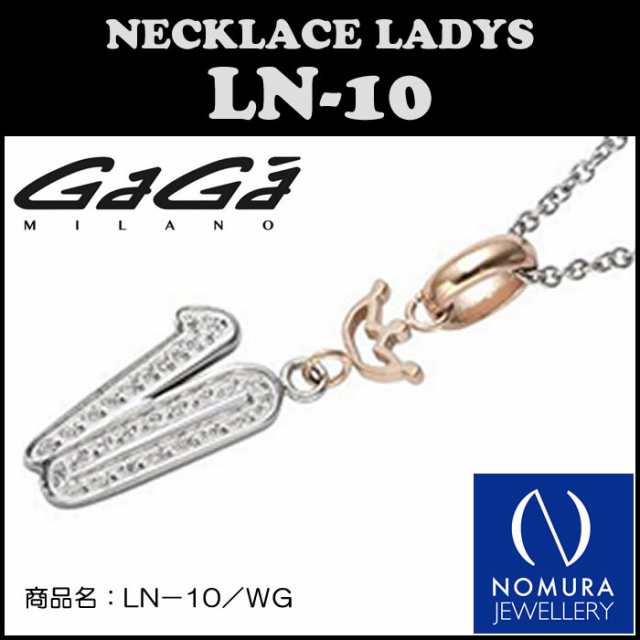 GaGa MILANO CUBIC-ZIRCONIA NUMBER NECKLACE LN/WG/ガガミラノ キュービックジルコニアナンバーネックレス  LN/WGシリーズ レディース 現