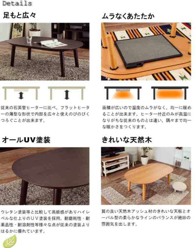 送料無料 Kotatsu Collection こたつテーブル ベル1 オーバル 幅1cmタイプ ナチュラル ブラウの通販はau Pay マーケット インテリアライフショップ スペースラボ