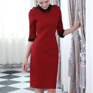 襟付き ワンピース 膝丈 五分 パーティ 上品の通販はau Pay マーケット Moss Moss