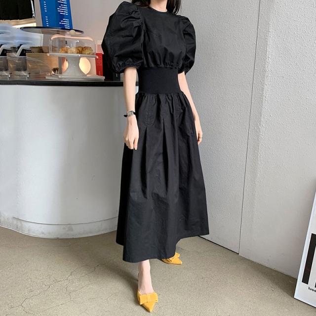 送料込み かわいい パフスリーブ ワンピース ハイウエスト 韓国ファッションの通販はau Pay マーケット Moss Moss