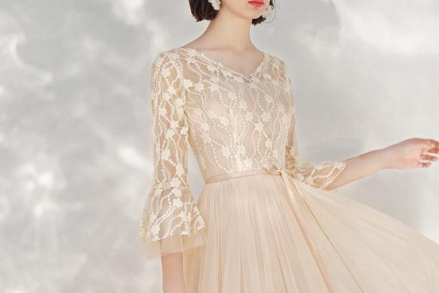 送料込み ドレスワンピース 結婚式 パーティー カジュアルウェディング 春夏 秋 膝丈 お呼ばれ サッシュ ボレロ リボン ピンク 袖ありの通販はau Pay マーケット Moss Moss