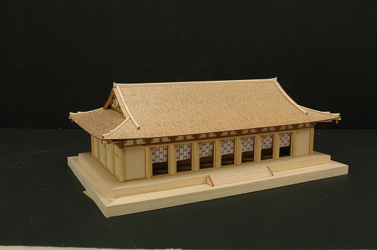 ウッディジョー 1/150 法隆寺 大講堂 WoodyJOE 木製建築模型キットの 
