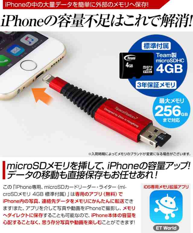 Iphone バックアップ Usbメモリ Microsd 32gb 容量不足 写真 連絡先 動画 データ コピー 保存 カードリーダー Microsdカードリーダー Ipaの通販はau Pay マーケット ココロミクラブ