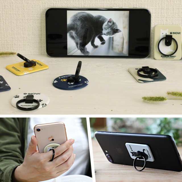 正規品 バンカーリング Bunker Ring 猫 スマホリング キャラクター 薄型 フック付き 携帯 リング ストラップ スマホ 指 ホルダー スマホの通販はau Pay マーケット ココロミクラブ