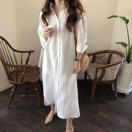シャツワンピース シャツワンピ ロング レディース 40代 長袖 ロング丈シャツワンピース 秋 大きいサイズ コーデ マキシ丈 ロングシャツの通販はau Pay マーケット Silver Color