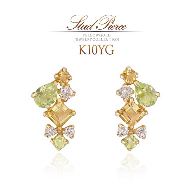 10金イエローゴールド K10YG キュービックジルコニア エタニティー フープピアス 【CuoreCuore クオーレクオーレ ec】 p6651-12 ネックレス K10 10金 YG イエローゴールド ジルコニア 総重量約1.1g 約