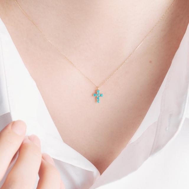 ロングネックレス クロス レディース 45cm 長い 大きい ターコイズ 天然石 アクセサリー 10金 イエローゴールド K10 10K ロング ネックレス 十字架 宝石 トルコ石 小ぶり 小さめ 可愛い おしゃれ 誕生日 プレゼント 記念日 K10YG 12月 誕生石 女性 本物 母の日 ギフト 2026_3