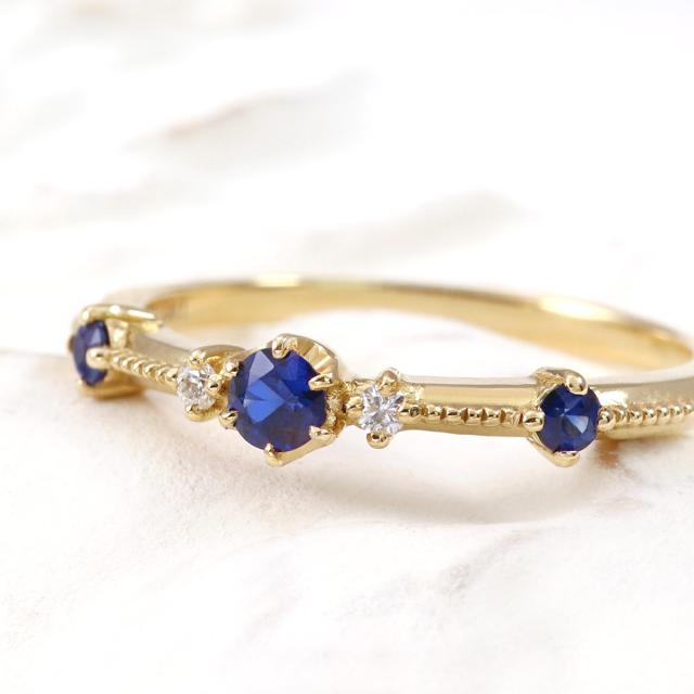 18金 サファイア・ダイヤモンド リング 11号 18金 サファイア ダイヤモンド リング / K18 Sapphire diamond