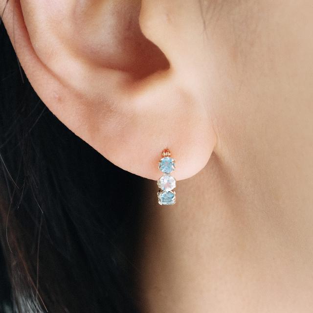 フープピアス 10K イエローゴールド 10金 K10 アクアマリン ブルートパーズ ピアス フープ レディース プレゼント 結婚記念日 誕生日 ギフト 贈り物 可愛い おしゃれ 天然石 宝石 天然 女性 彼女 妻 K10YG 本物 3月 11月 誕生石 ブルー トパーズ 水色 青 母の日 ギフト 2026_3