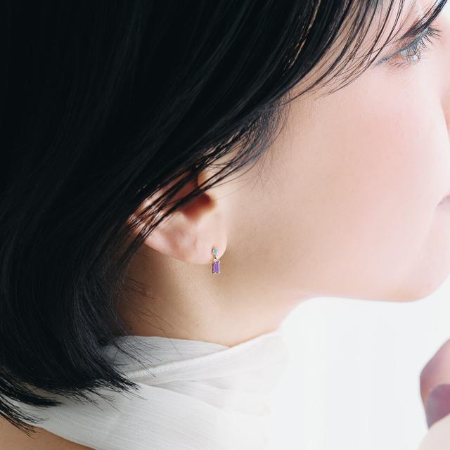 ピアス アメジスト トパーズ 小さい 揺れる 10金 10K K10 イエローゴールド レディース おしゃれ かわいい 小ぶり ブルートパーズ 長方形 プレゼント 誕生日 贈り物 記念日 スタッド 普段使い 女性 彼女 妻 K10YG 本物 パープル ブルー 11月 2月 誕生石 誕生日プレゼント_6