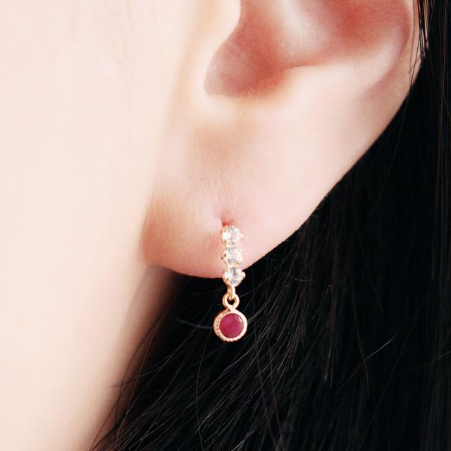 K18YG ルビー ピアス 1.18CT K18YGルビーダイヤモンドピアス｜ピアス