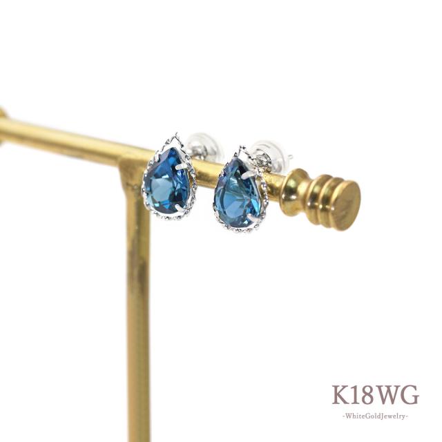 天然　ブルーダイヤモンド　k18WG アメリカンピアス　18金　トリートブルー 楽天市場】K18トリートブルーダイヤモンド フープ ボディピアス